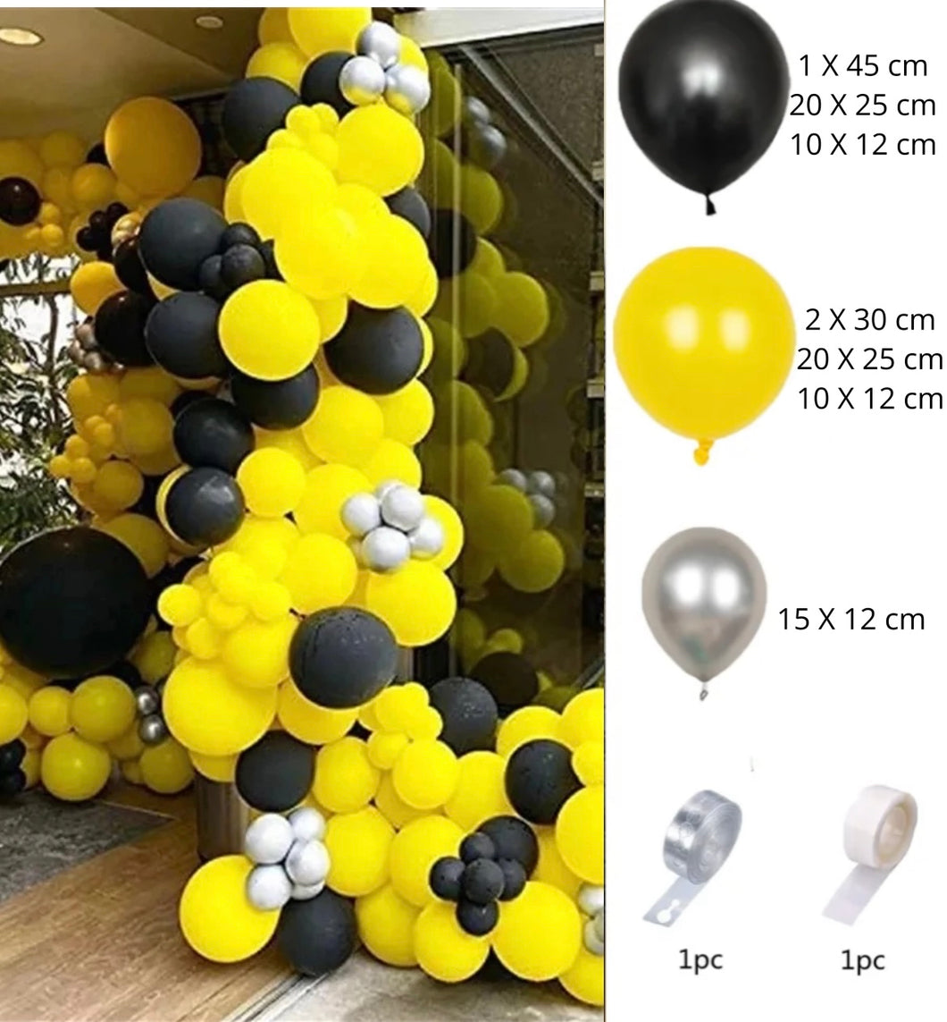 Arche de ballons jaune et noir