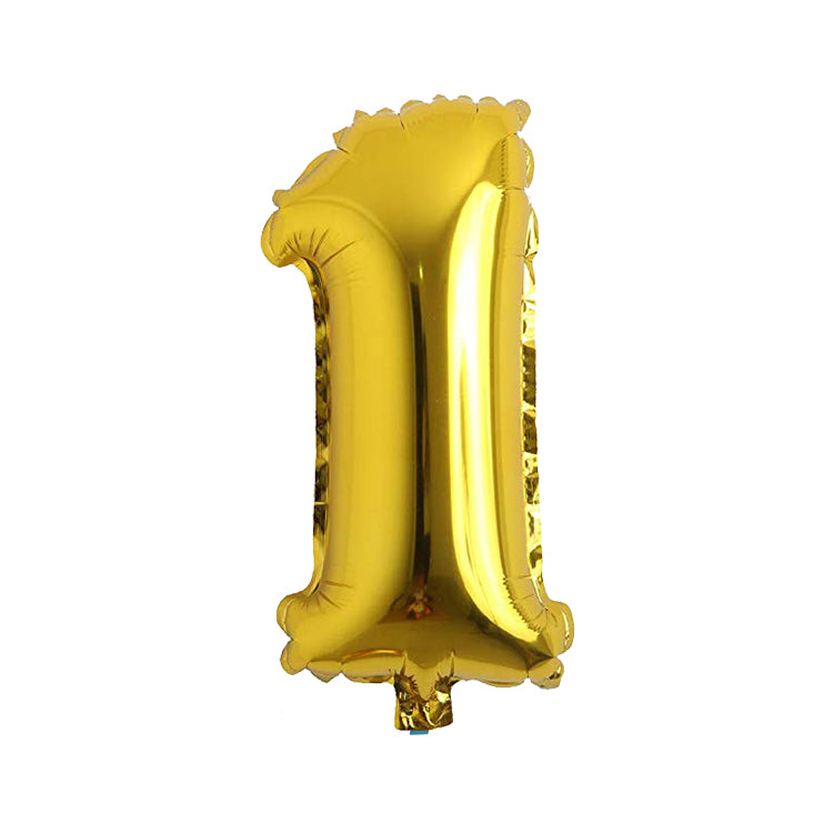 Ballon chiffre 2 doré 100 cm gonflé à l'hélium - Fiesta Republic